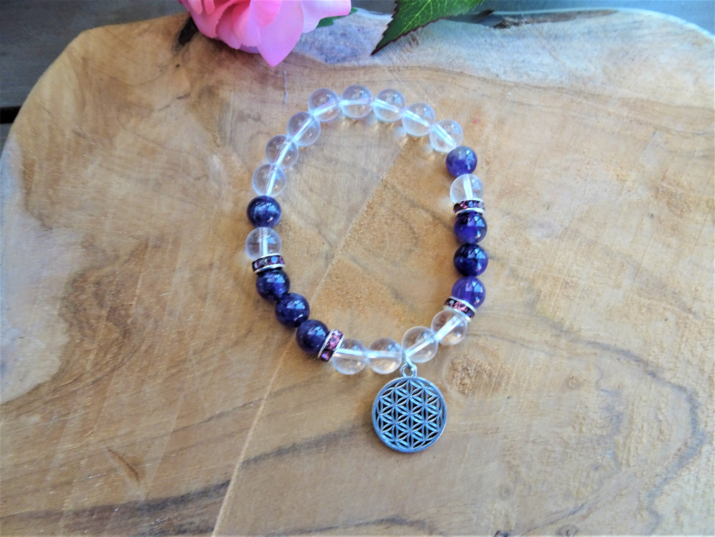 Amethist en Bergkristal armband: Spirituele ontwikkeling en Balans