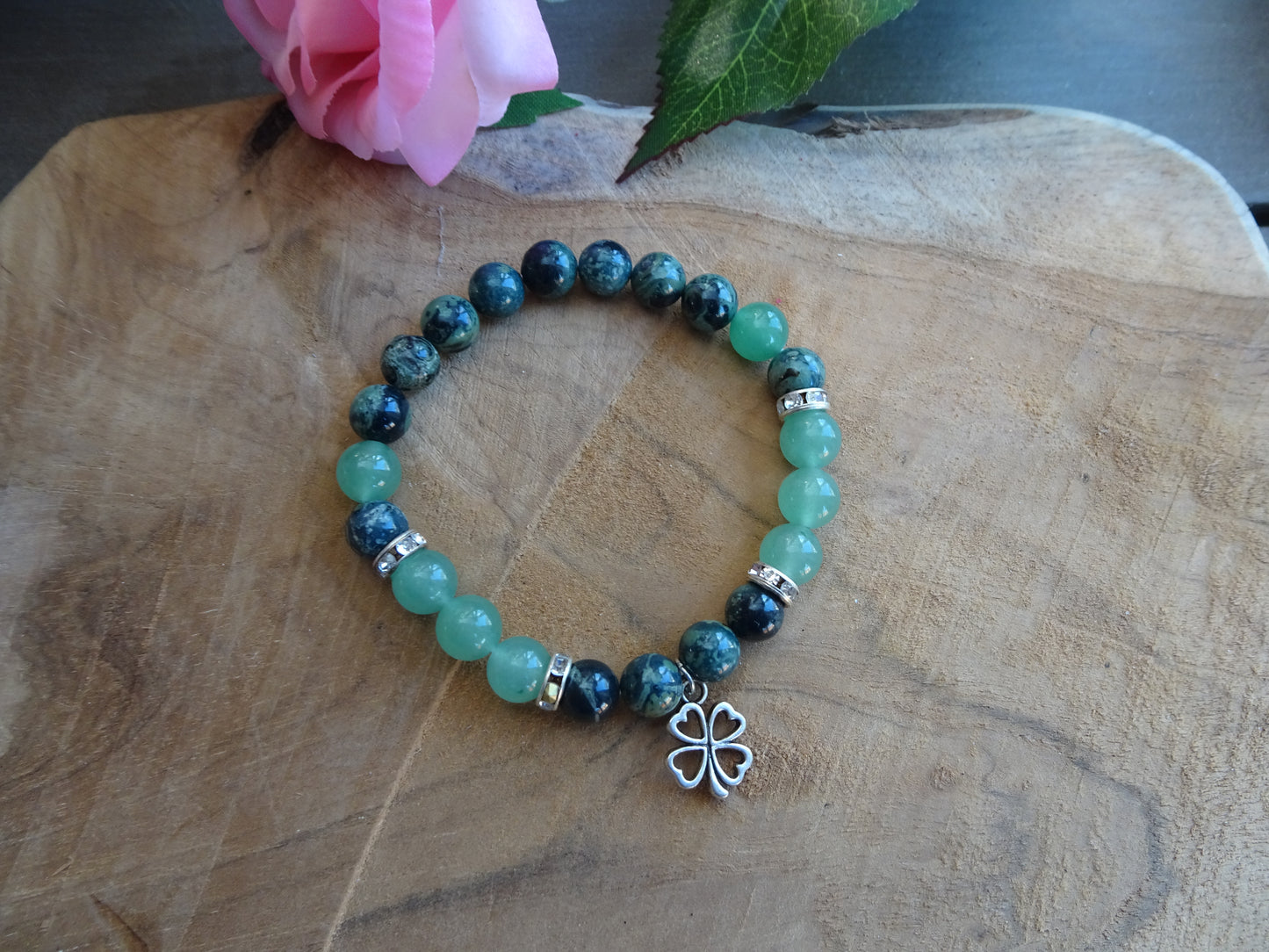 Groene Aventurijn en Kamballa Jaspis armband