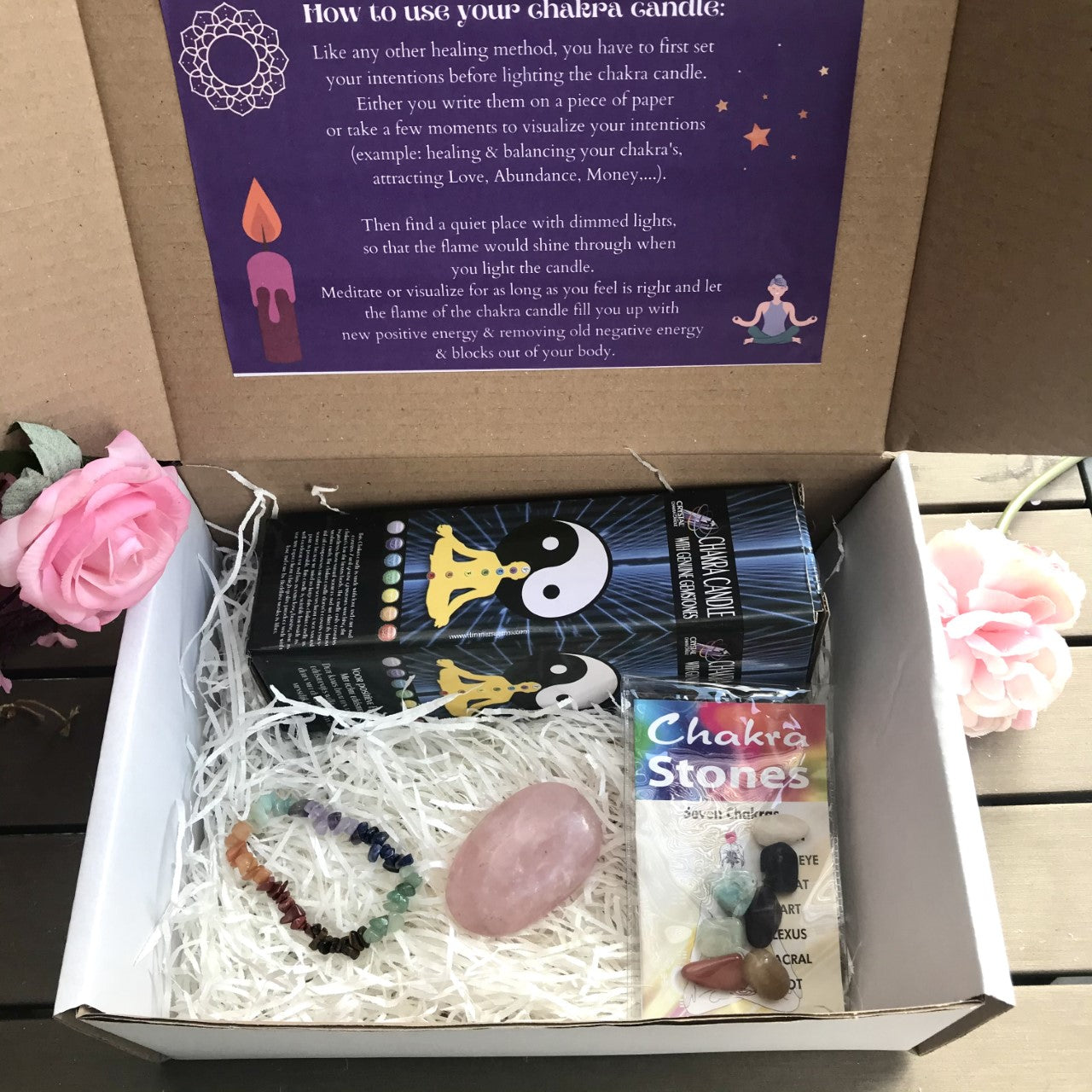 Chakra Kaars en Edelstenen Gift Set