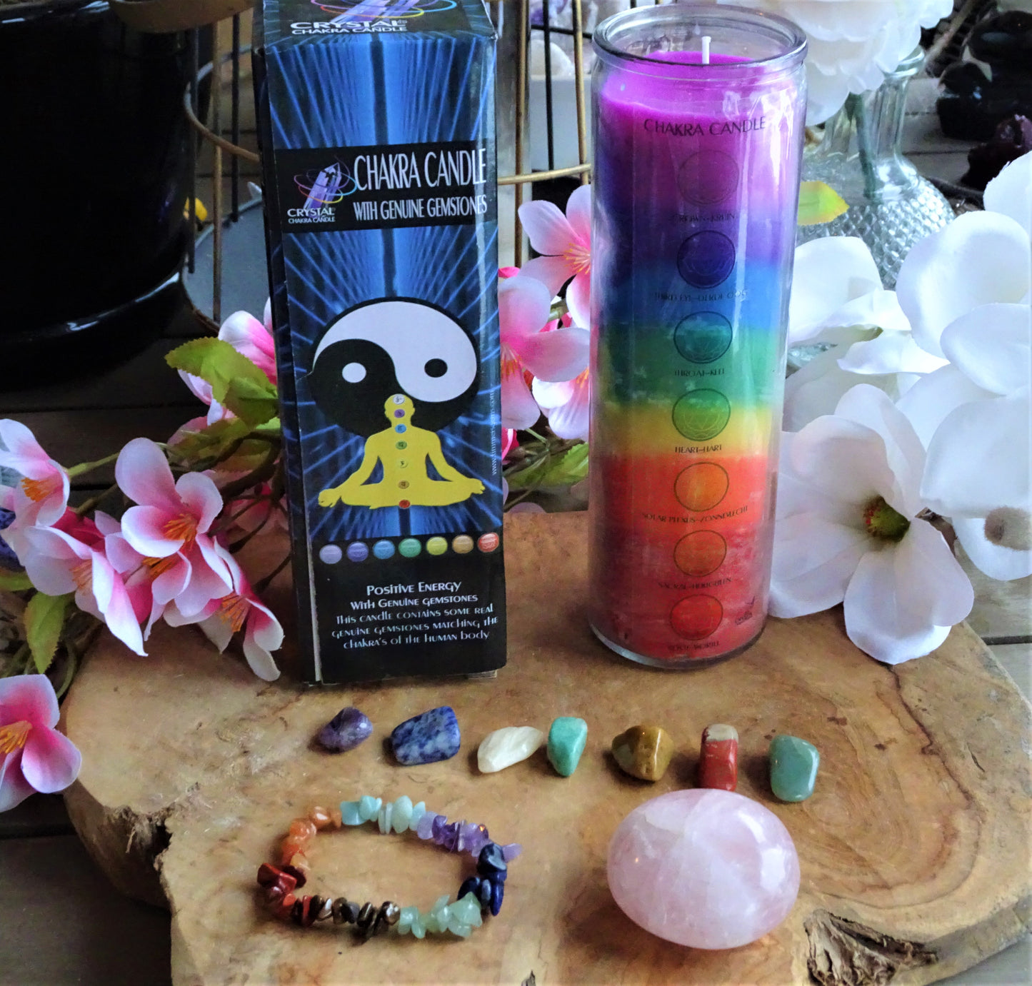Chakra Kaars en Edelstenen Gift Set